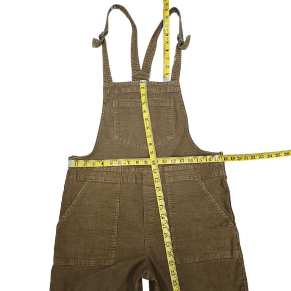 Aerie Werk and Play Corduroy Overalls Bib Cord Overalls Size M Raw Fray Hem - Picture 13 of 13
